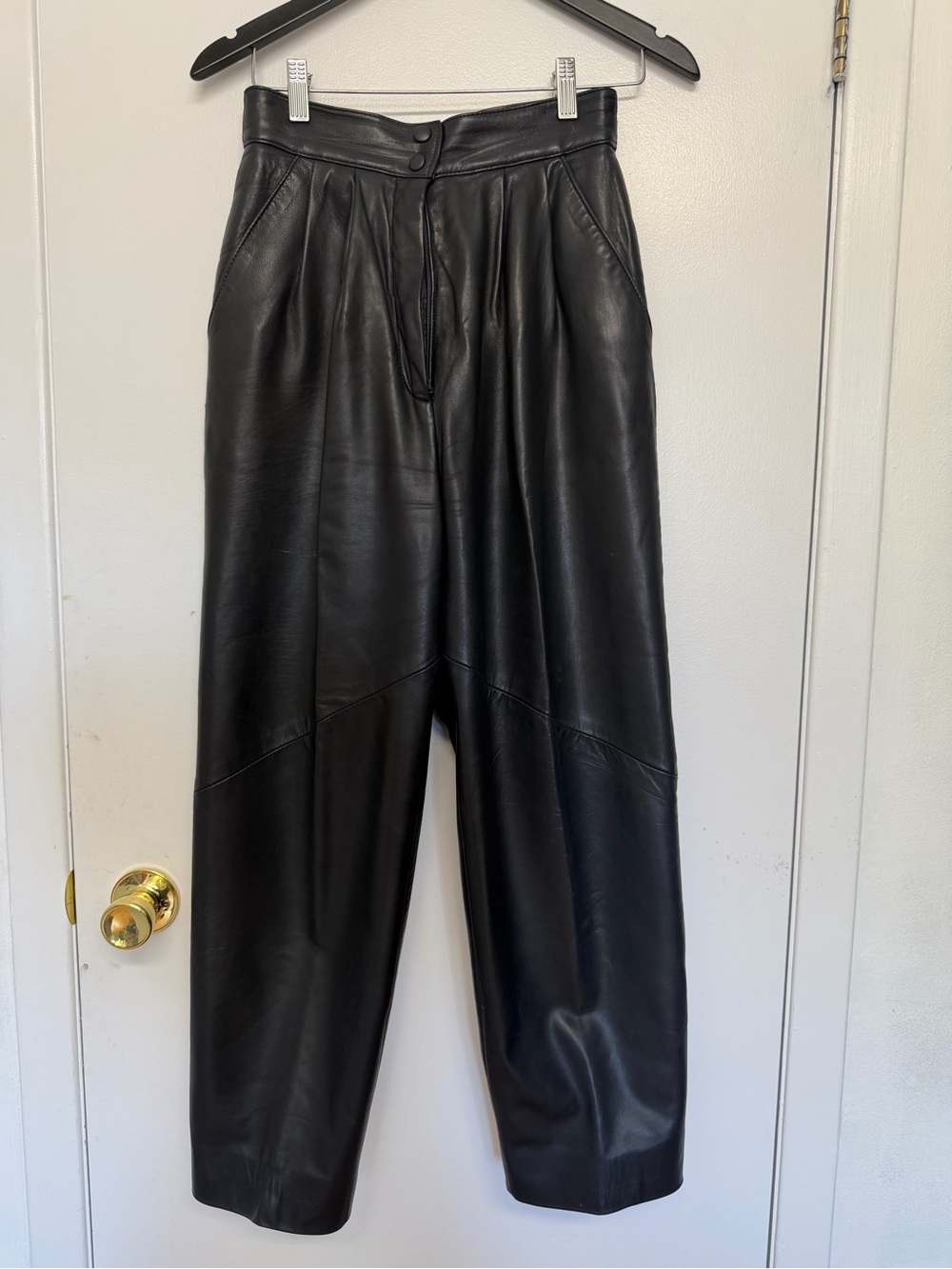 Danier Black Leather High-Waist Men's Pants